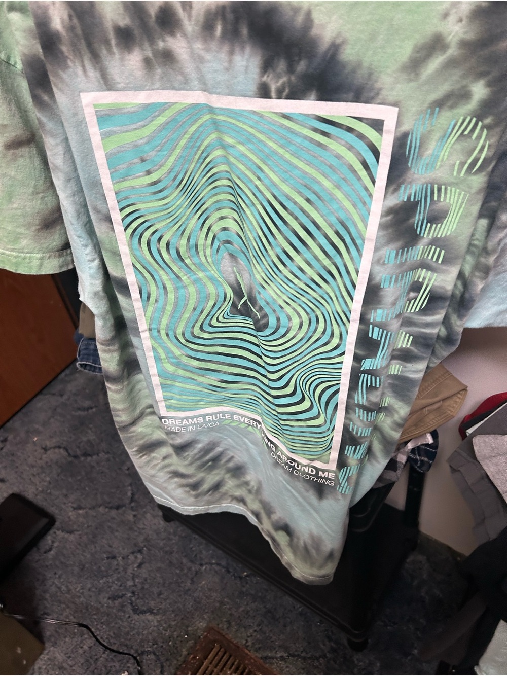 Graphic Short Sleeve Tee in Teal Tie-Dye